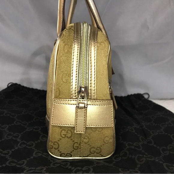 Vintage Gucci GG Canvas with Leather Bowling Satchel Bag 000 0852 2123  VGUC - Picture 9 of 16